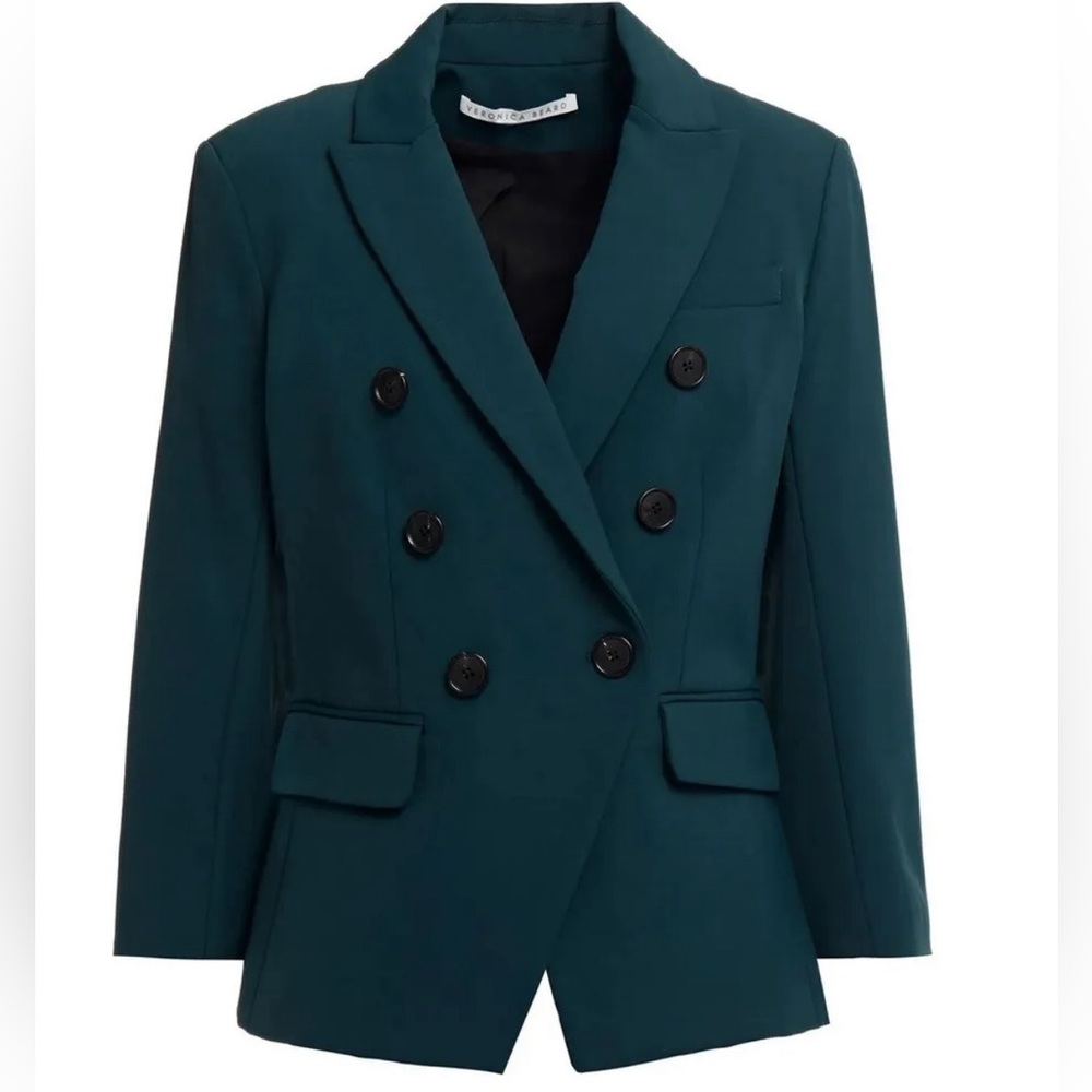 NWT Veronica Beard Empire Dickey Jacket in deep teal, MSRP $695